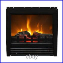 17.5Electric Fireplace Embedded Insert Heater Log Flame 1250W