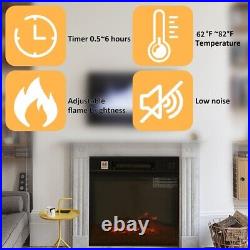 1823Electric Fireplace insert Recessed&Wall Mounted Heat Remote Control 1400W