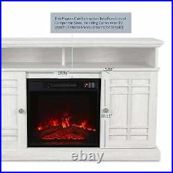 18Embedded Electric Fireplace Insert Remote Heater Adjustable Flame 1400W Black