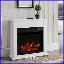 18White Electric Fireplace Mantel Portable Heater Insert Stove WithRemote Control
