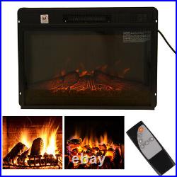 18''/23 Electric Fireplace Insert Log Flame Heater with Remote Control 1400W