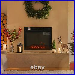 18/23 Electric Fireplace Insert Stove Heater Adjuatble Flame with Remote 1400W