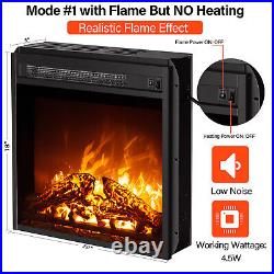 18 Electric Fireplace Freestanding & Wall-Mounted Heater Insert Flame 1313W