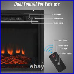 18 Electric Fireplace Freestanding &Wall-Mounted Heater Log Flame Home 1400W
