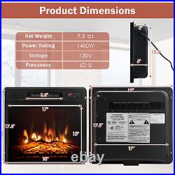 18 Electric Fireplace Freestanding & Wall-Mounted Heater Log Flame Remote