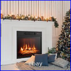 18 Electric Fireplace Freestanding & Wall-Mounted Heater Log Flame Remote