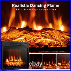 18 Electric Fireplace Freestanding & Wall-Mounted Heater Log Flame Remote