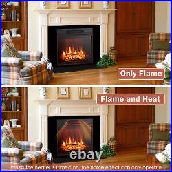 18 Electric Fireplace Freestanding & Wall-Mounted Heater Log Flame Remote