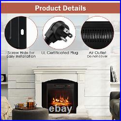 18 Electric Fireplace Freestanding & Wall-Mounted Heater Log Flame Remote