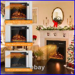 18 Electric Fireplace Heater 5100 BTU Freestanding Heater with 750 & 1500W Power