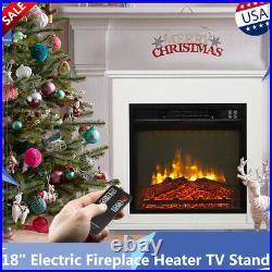 18 Electric Fireplace Heater Insert TV Stand Wood Cabinet 1400 W Remote Control