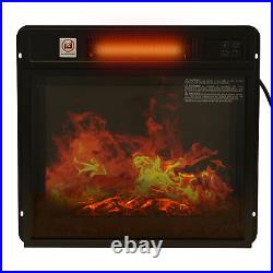 18 Electric Fireplace Insert 1400W Freestanding Heater with Log Flame Remote