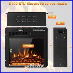 18 Electric Fireplace Insert 5100 BTU Freestanding Heater with Remote Control