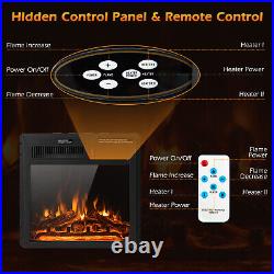 18 Electric Fireplace Insert 5100 BTU Freestanding Heater with Remote Control