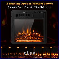 18 Electric Fireplace Insert 5100 BTU Freestanding Heater with Remote Control