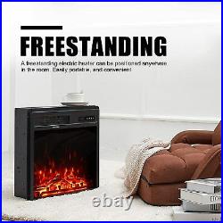 18 Electric Fireplace Insert Freestanding Embedded Fireplace Heater with Remote
