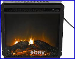 18 Electric Fireplace Insert Heater Stove with Hearth Flame, Indoor Freestandin