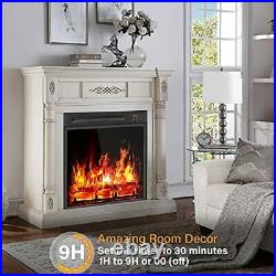 18'' Electric Fireplace Insert Heater with LED Realistic Adjustable Flame