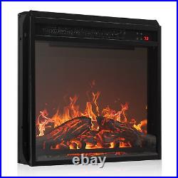 18 Electric Fireplace Insert Indoor Heater with Remote Control, Black
