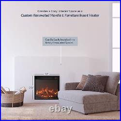 18 Electric Fireplace Insert Indoor Heater with Remote Control, Black