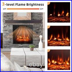 18'' Electric Fireplace Inserts & Freestanding Adjustable Heater Log Flame 1400W