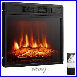 18'' Electric Fireplace Inserts & Freestanding Adjustable Heater Log Flame 1400W