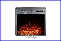 18 Embedded Electric Fireplace Insert Remote Heater Adjustable LED Flame