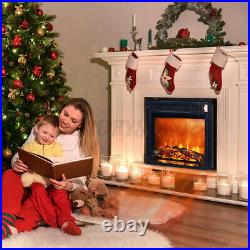 18 Embedded Electric Fireplace Insert Remote Heater LED Realistic Flame 1500W