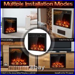 18 Inch Insert Freestanding Electric Fireplace and Recessed 1500W Stove Heater
