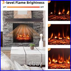 18 Inches Electric Fireplace Insert, Recessed 1400 W Electric Fireplace WithAdjust
