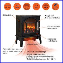 18 Infrared Electric Stove Fireplace Freestanding WithRemote Control 1500W Heater