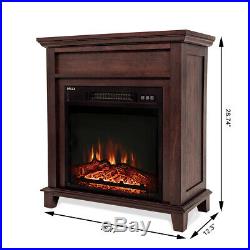 18 Insert Wood Style Mantel Electric Fireplace 3D Flame Log Heater, 1400Watts