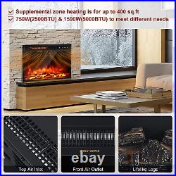 18 Recessed Electric Fireplace, 1500W Insert Heater with Touch Screen, Remote C