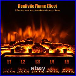 18 Recessed Electric Fireplace, 1500W Insert Heater with Touch Screen, Remote C