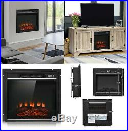 18 Wall Electric Fireplace Insert Log Flame Effect Remote Control Warm Heaters