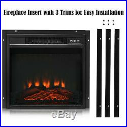 18 Wall Electric Fireplace Insert Log Flame Effect Remote Control Warm Heaters