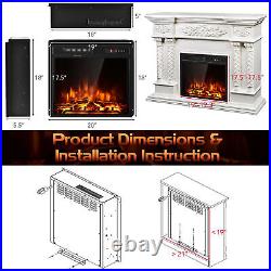 18 inch Electric Fireplace Insert Freestanding & Recessed 1500W Stove Heater