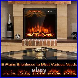 18 inch Electric Fireplace Insert Freestanding & Recessed 1500W Stove Heater