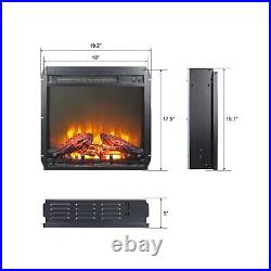 18in Electric Fireplace Insert Ultra Thin Heater with Overheating Protection