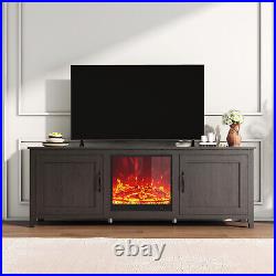 19 Inch Electric Fireplace Insert Recessed TV Stand Cabinet Fireplace For Home
