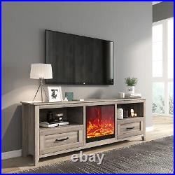 19 Inch Electric Fireplace Insert Recessed TV Stand Cabinet Fireplace For Home