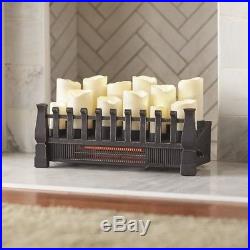 20 Candle Electric Fireplace Insert Infrared Heater Brindle Flame Flicker Flame