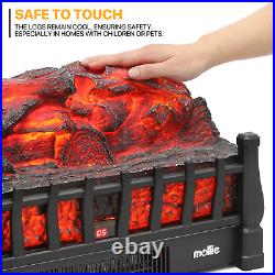 20 Electric Fireplace Heater Fake Logs Flame Brightness Adjustable with Remote