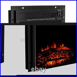 20 Recessed Electric Heater Fireplace Insert w Remote Control Thermostat 1500W