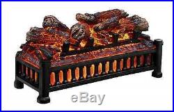 20 in. Electric Fireplace Logs Realistic Fire Crackling Sound Glowing Insert Kit