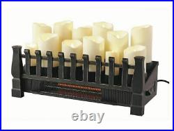 20 in. LED Candle Electric Fireplace Insert with Infrared Space Heater Black NEW
