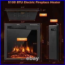 22.5 Electric Fireplace Insert Freestanding Heater Log Flame With Remote Control