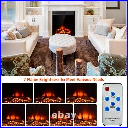 22.5 Electric Fireplace Insert Freestanding & Recessed Heater Log 7-Level Flame