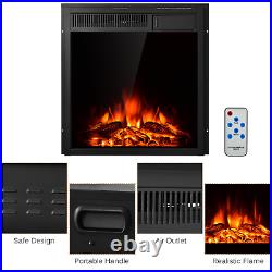 22.5 Electric Fireplace Insert Freestanding & Recessed Heater Log 7-Level Flame