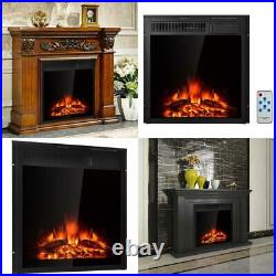 22.5 Electric Fireplace Insert Freestanding & Recessed Heater Log Flame Remote